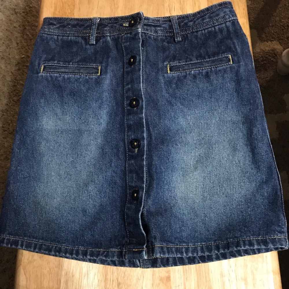 3/$12 Girls Lands End denim skirt size (7)